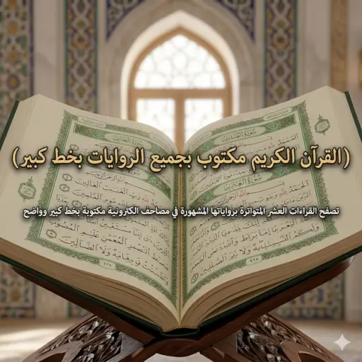 القران الكريم مكتوب بخط كبير جميع الروايات